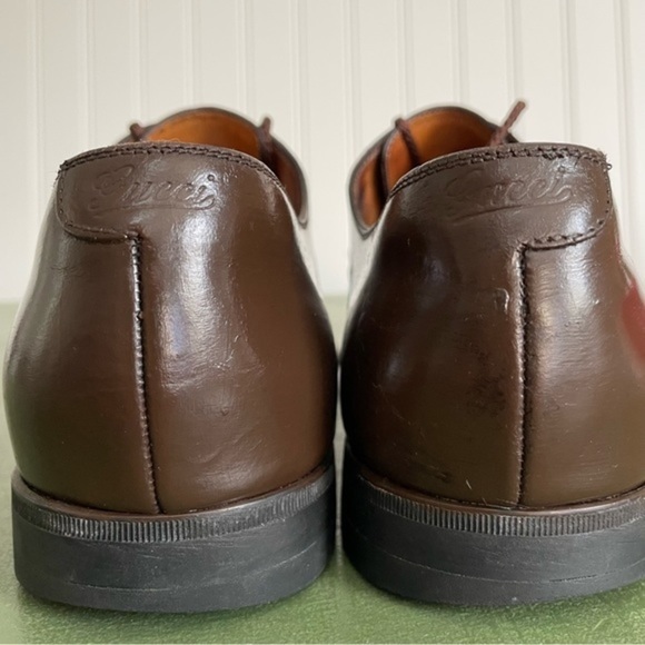 Gucci Unisex Perforated Oxfords in Chocolate Brown Leather *Italy* - Picture 7 of 16